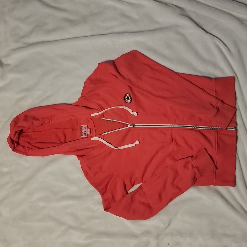 Pink converse size medium zipper sweater jacket